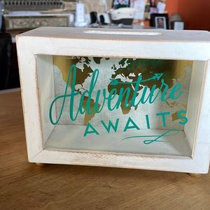 Adventure awaits money box- originally purchased from Target!